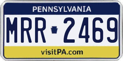 PA license plate MRR2469