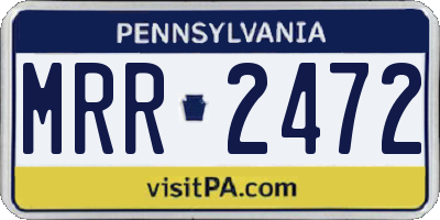 PA license plate MRR2472