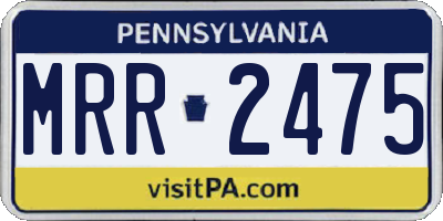PA license plate MRR2475