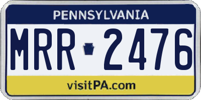 PA license plate MRR2476