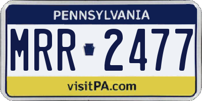 PA license plate MRR2477