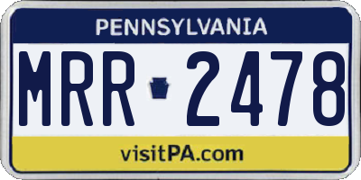 PA license plate MRR2478