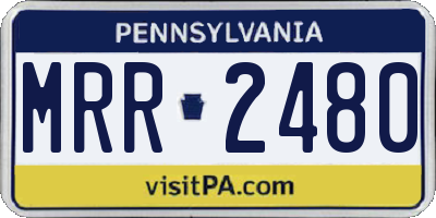 PA license plate MRR2480