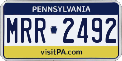 PA license plate MRR2492