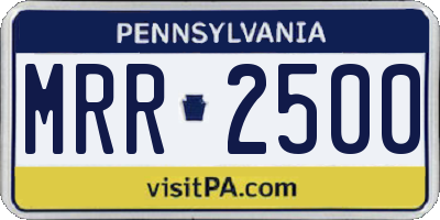 PA license plate MRR2500