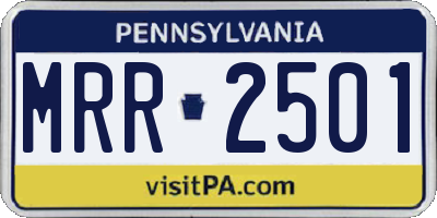 PA license plate MRR2501