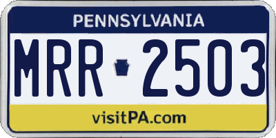 PA license plate MRR2503