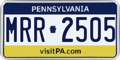PA license plate MRR2505