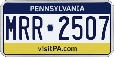 PA license plate MRR2507