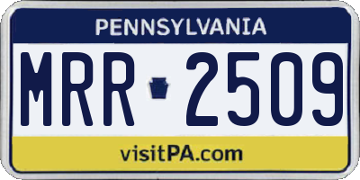 PA license plate MRR2509