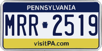 PA license plate MRR2519