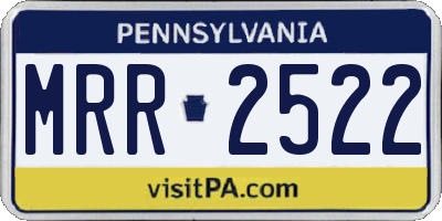 PA license plate MRR2522