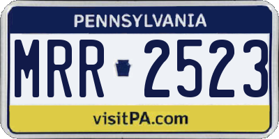 PA license plate MRR2523