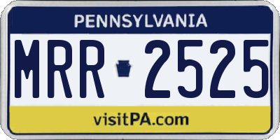 PA license plate MRR2525