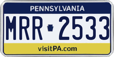 PA license plate MRR2533
