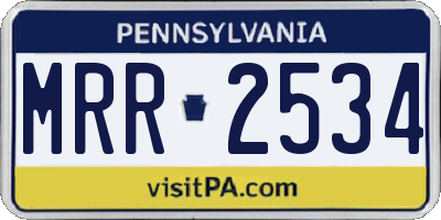 PA license plate MRR2534