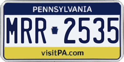 PA license plate MRR2535