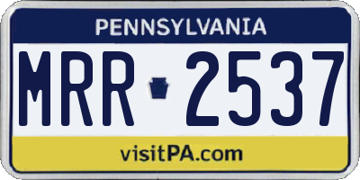 PA license plate MRR2537