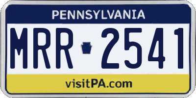 PA license plate MRR2541