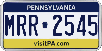 PA license plate MRR2545