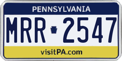 PA license plate MRR2547