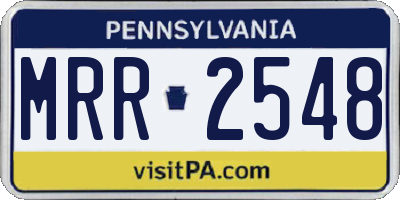 PA license plate MRR2548