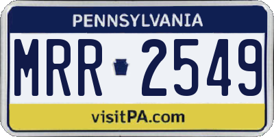 PA license plate MRR2549