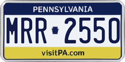 PA license plate MRR2550