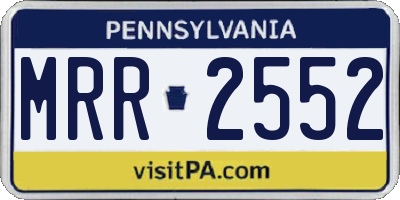 PA license plate MRR2552