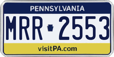 PA license plate MRR2553