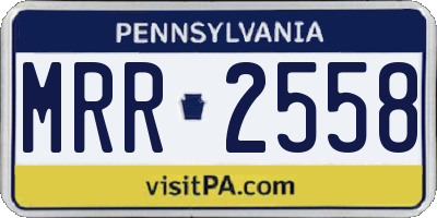 PA license plate MRR2558