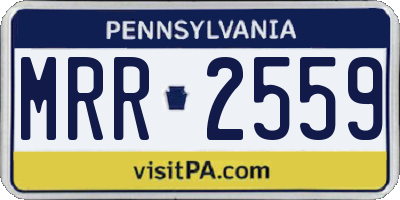 PA license plate MRR2559