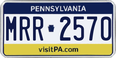 PA license plate MRR2570