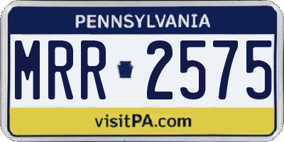 PA license plate MRR2575