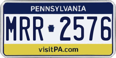 PA license plate MRR2576