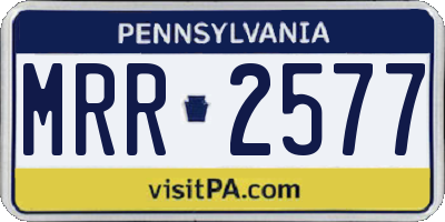 PA license plate MRR2577