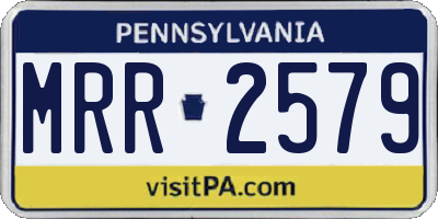 PA license plate MRR2579