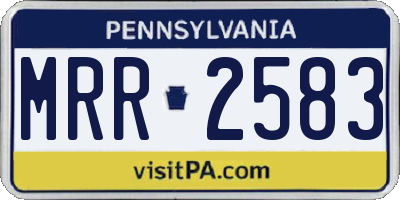PA license plate MRR2583