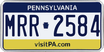 PA license plate MRR2584