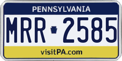 PA license plate MRR2585