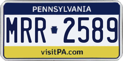 PA license plate MRR2589