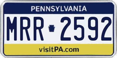 PA license plate MRR2592