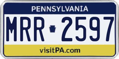 PA license plate MRR2597