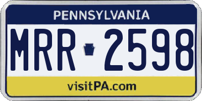PA license plate MRR2598