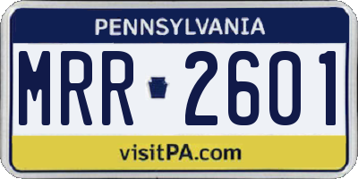 PA license plate MRR2601