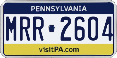 PA license plate MRR2604