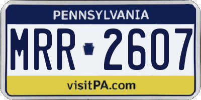 PA license plate MRR2607