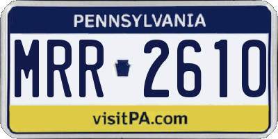 PA license plate MRR2610