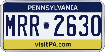 PA license plate MRR2630