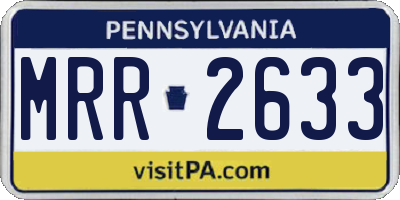 PA license plate MRR2633
